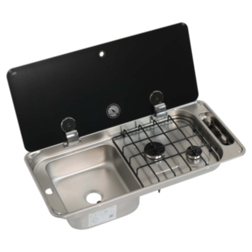 CAN Srl FL1410 Campervan TwoBurner RV Propane Cooktop with LH Sink