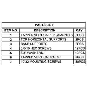 Relay Rack, 84 x 19 inches, 45U, Black Aluminum, Open Frame