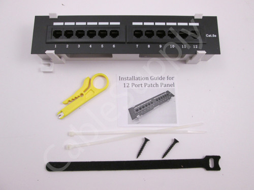 Cat6 Cat5e Patch Panel Kit 12 Port Rj45 Wall Mount Patch