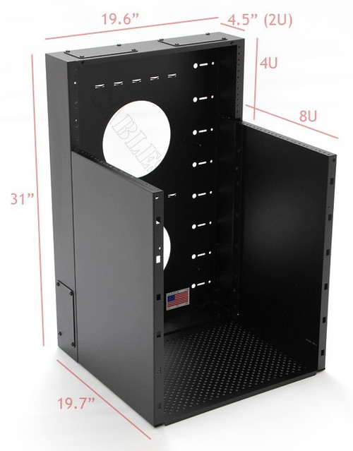10U + 4U Vertical MiniRaQ Secure - Compact with Vented Bottom by Black Hawk Labs