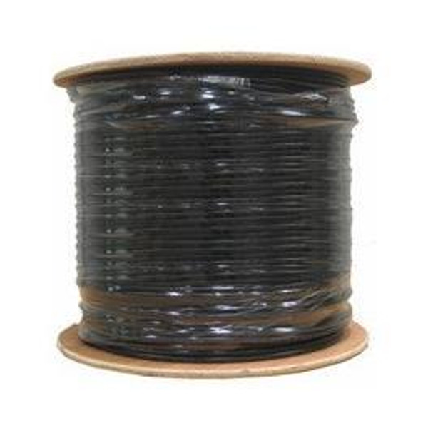 Cat6 Cable, 1000ft, Shielded CMX, Black, Outdoor UV, Bulk Quantities