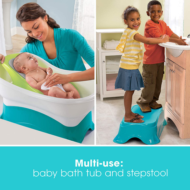 Elevated and Spacious Baby Bathtub with Newborn Bath Support