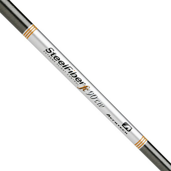 Aerotech SteelFiber FC90 CW .355 Taper Graphite Iron Shafts - Regular & Stiff Flex, 90g, Black Chrome, Made In USA