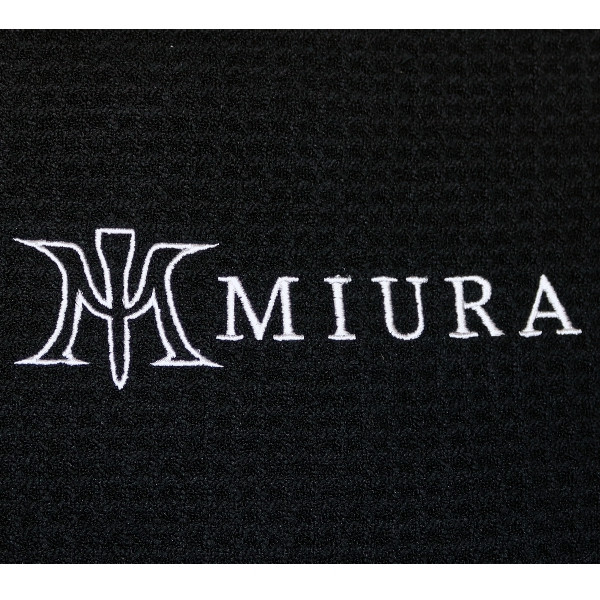 Black Miura Golf Towel Logo