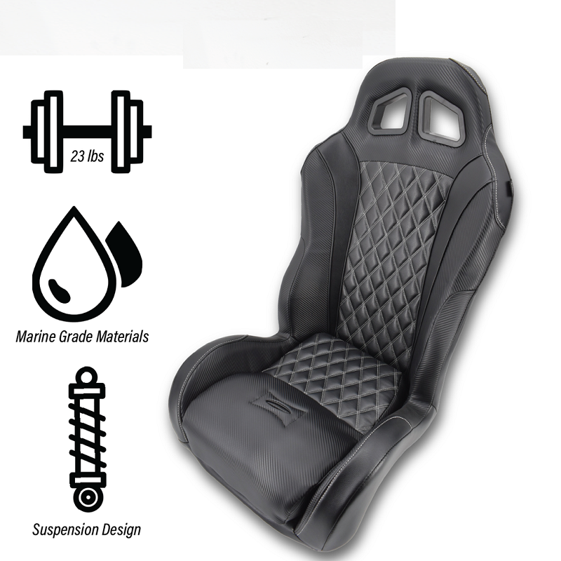 Yamaha YXZ 1000 Black Carbon Edition Daytona Seats by Aces Racing