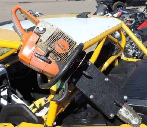 Yamaha Viking / Wolverine / YXZ Roll Bar Chainsaw Axe Mount by