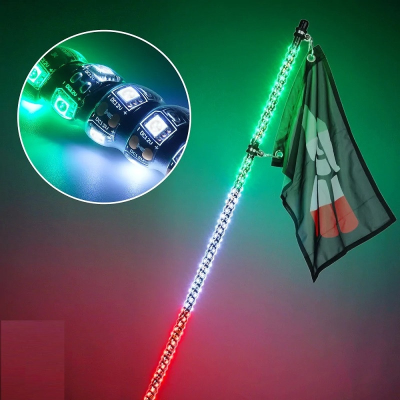 Yamaha Viking / Wolverine / YXZ Spiral Static LED Whip Light with Yamaha Viking / Wolverine / YXZ Spiral Static LED Whip Light with