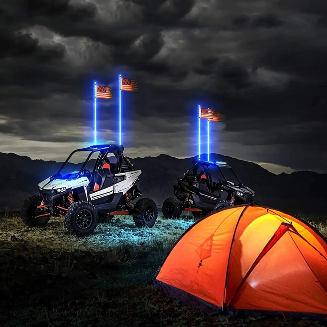 Yamaha YXZ 1000 4FT 2PC Spiral Whip Light Bluetooth Control with Brake &  Turn Signal Function by Kemimoto - B0804-01902CL-XX-EYO