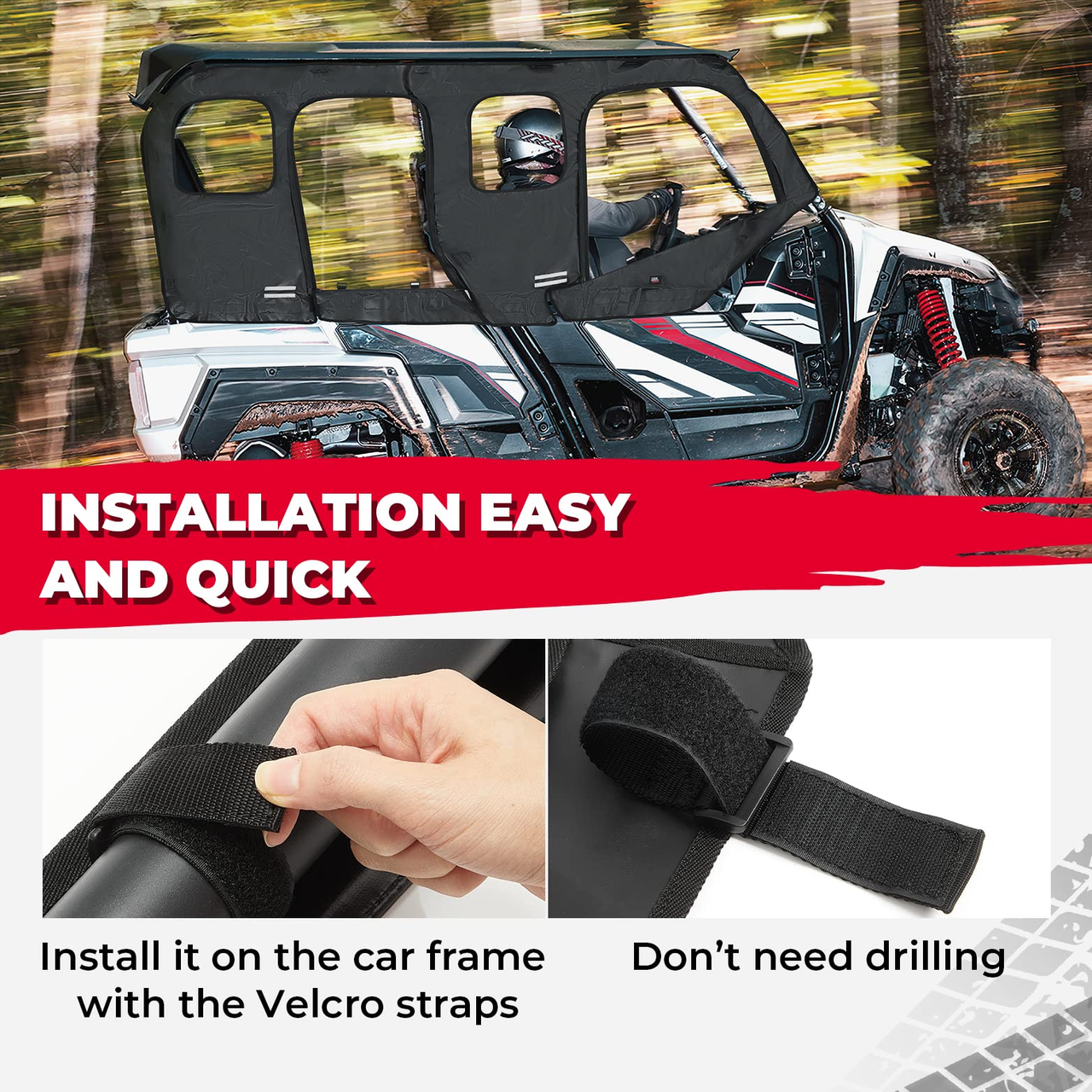 Yamaha Wolverine X4 Soft Cab Enclosure Upper Doors by Kemimoto