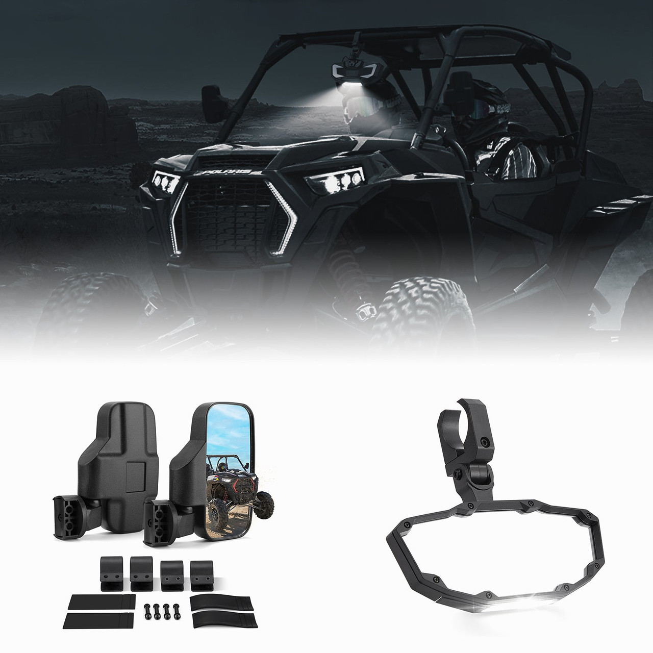 Yamaha Viking / Wolverine / YXZ Side View Mirrors & Center Mirror