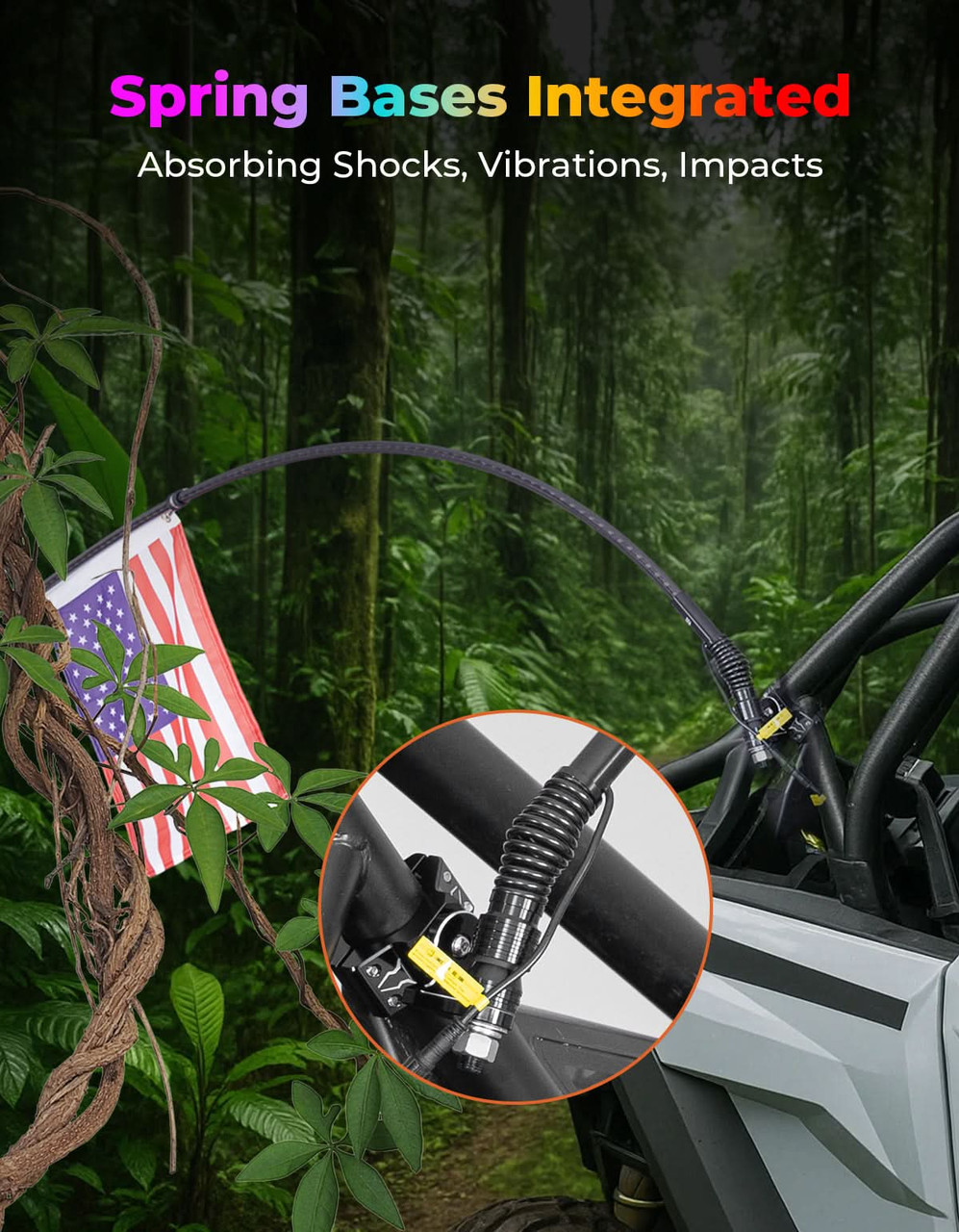 Yamaha Offroad 2PCS LED Whip Lights – APP Controlled with Turn