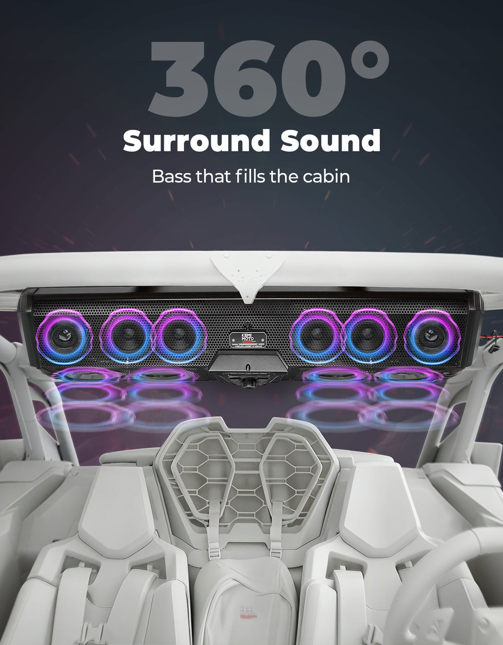 Yamaha YXZ1000R Midnight 90 Roof 34 Inch Soundbar Bluetooth