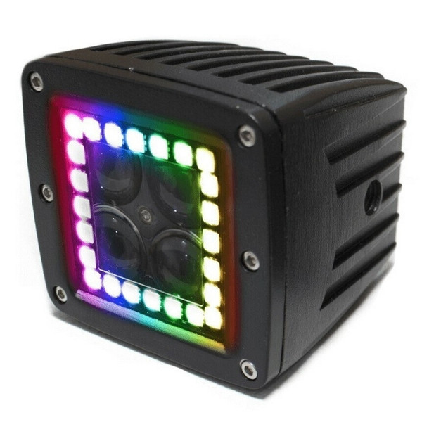 Yamaha Viking / Wolverine / YXZ 3" Color ADAPT Series RGB-Halo LED Cube Light Kit by Race Sport Lighting