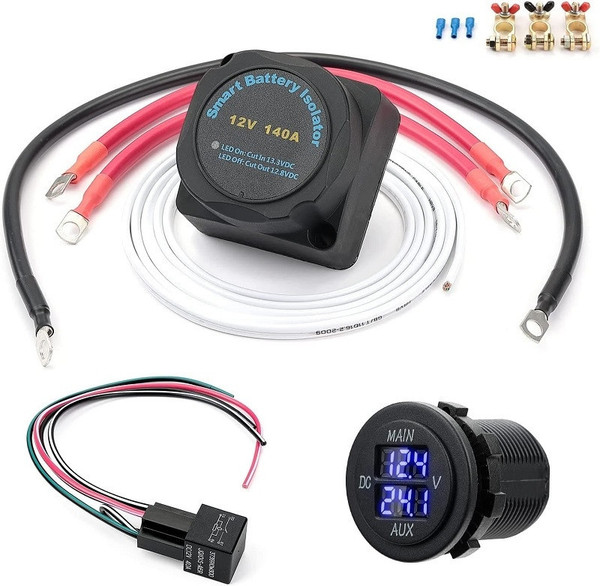 Yamaha Viking / Wolverine / YXZ Dual Battery Isolator Kit 12V 140AMP by Kemimoto