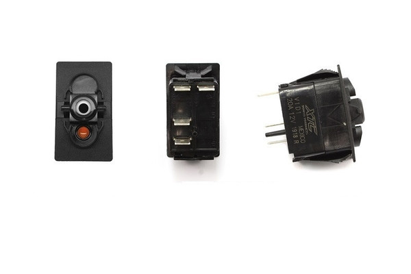 Yamaha (ON)-OFF SPST Momentary Carling Rocker Switch with Amber Bottom LED by XTC Power Products