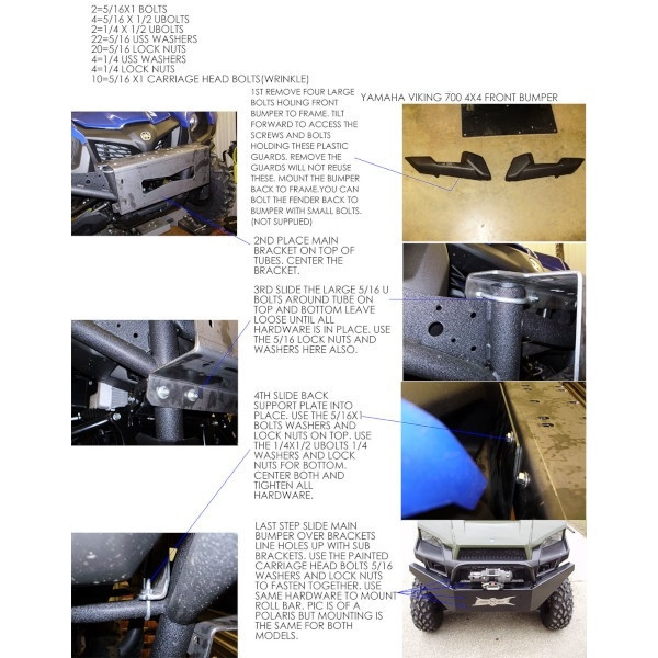 Yamaha Viking 700 Front Winch Bumper by Strong Made - SM-BG-49W