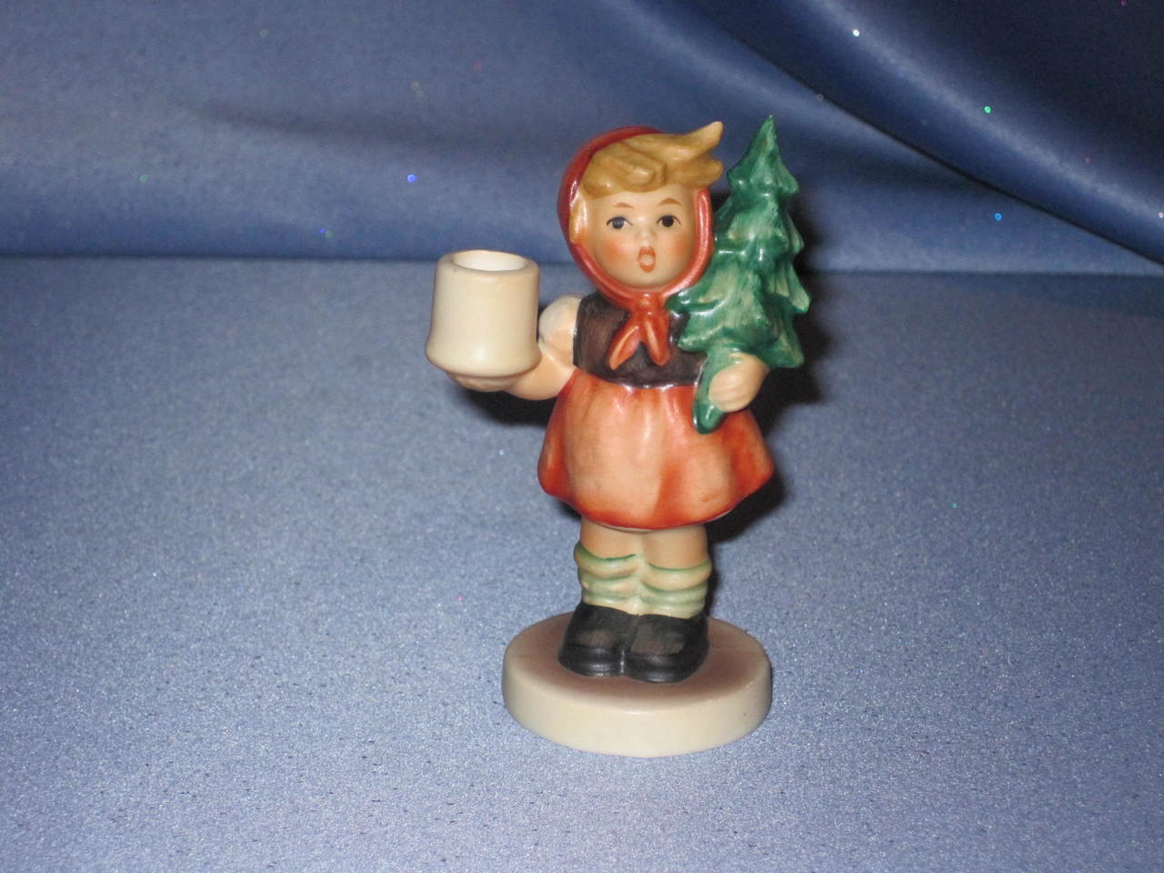 M. I. Hummel "Girl with Tree" Candle Holder Figurine by Goebel. - Now and Then Galleria LLC