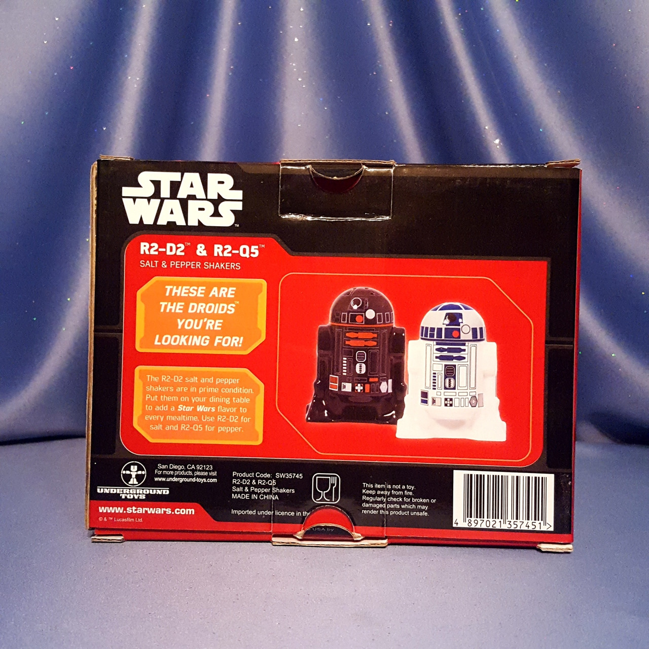 Star Wars Disney R2-D2 And R2-Q5 Droid Ceramic Salt And Pepper Shakers NIB