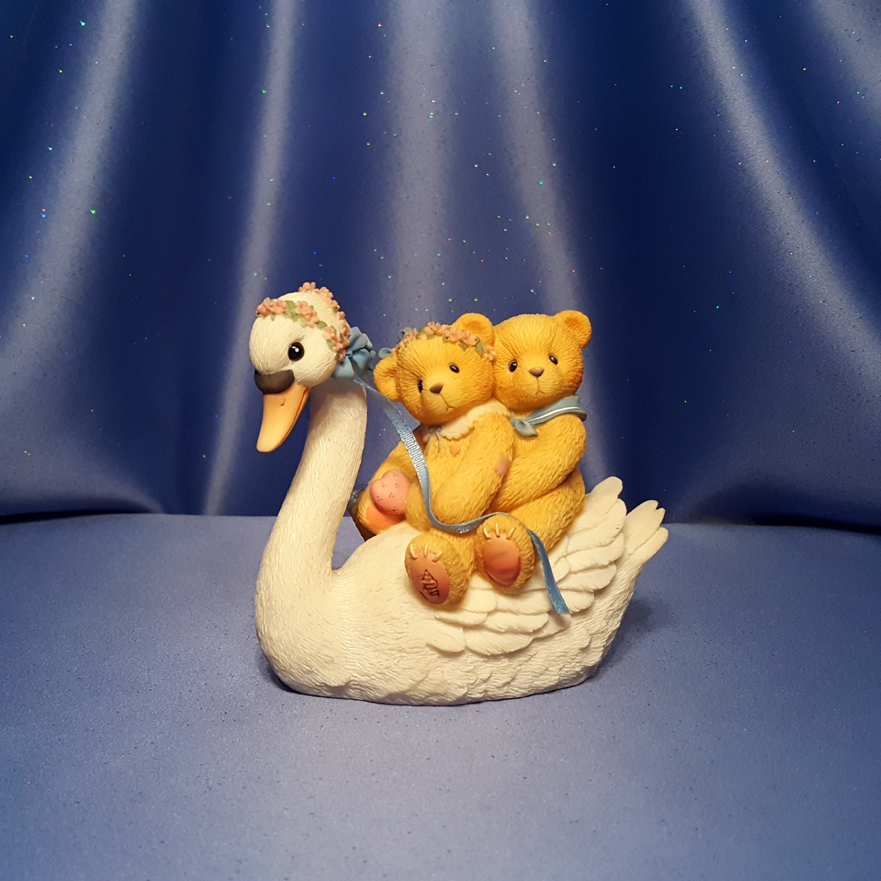 Cherished Teddies Swan Ride with Matt and Vicki Figurine by Enesco