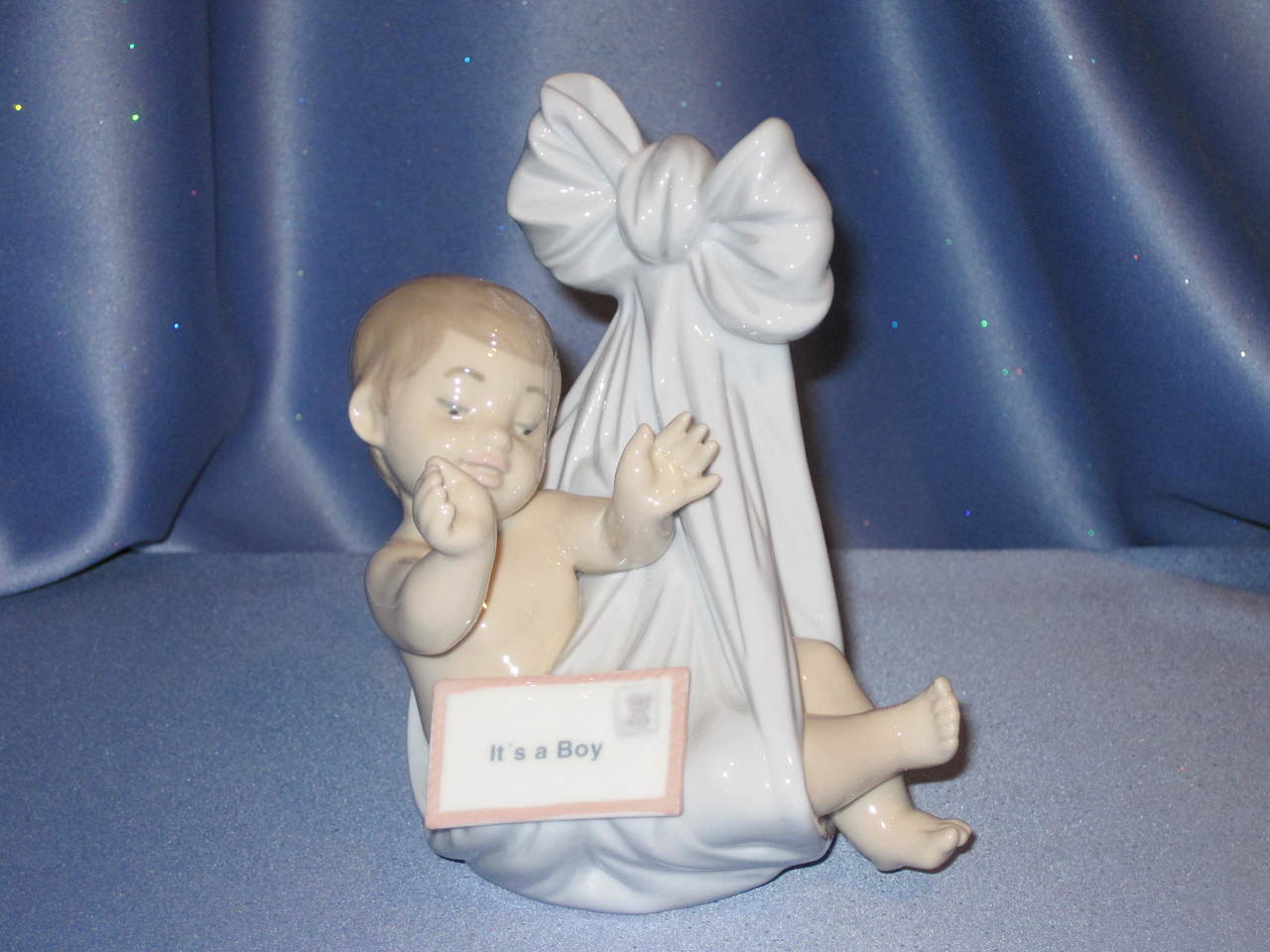 Retired Lladro Over The Clouds Little Boy Figurine