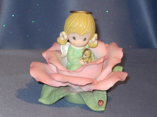 Precious Moments "Coral Rose of Desire" Angel Figurine by Enesco W/Box.