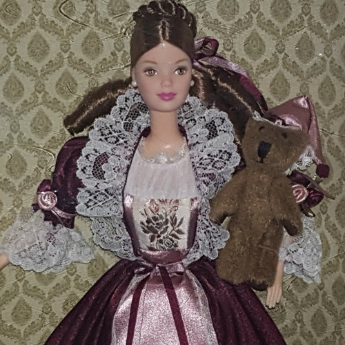 Victorian Barbie Doll with Cedric Bear by Mattel.