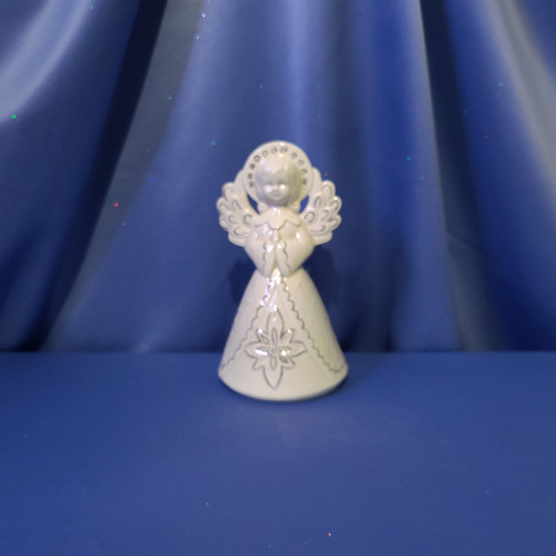 Glazed Ceramic Angel Tree Topper Figurine. 