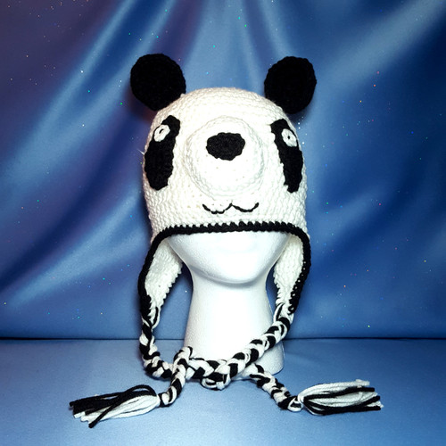 Panda Bear Character Hat Crocheted by Mumsie of Stratford