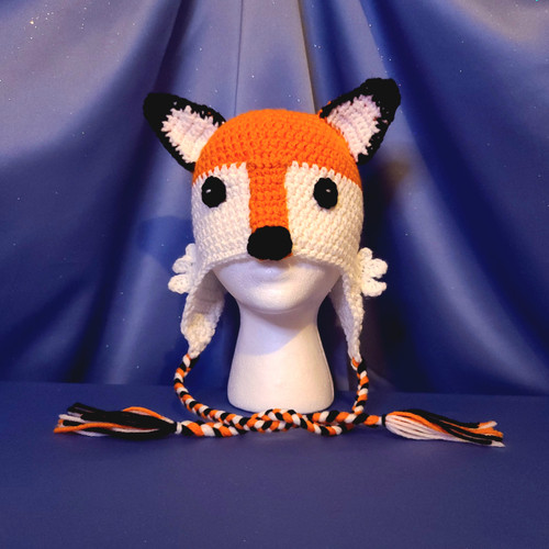 Red Fox Character Hat Crocheted by Mumsie of Stratford Red Fox Character Hat Crocheted by Mumsie of Stratford