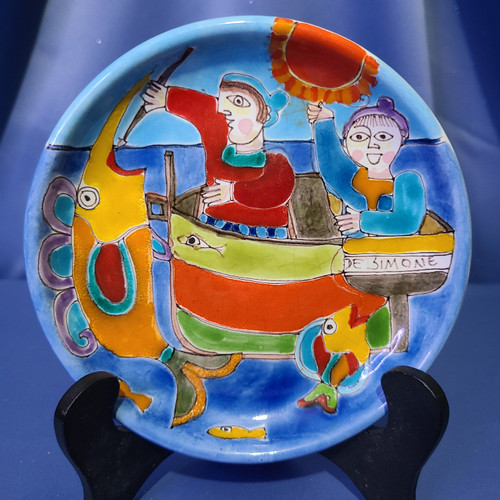 Original Giovanni De Simone Ceramic Hand Painted Decorative Plate. 