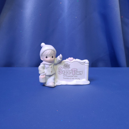 Precious Moments Sugar Town "Sam Butcher Painting Sign" Figurine by Enesco.
