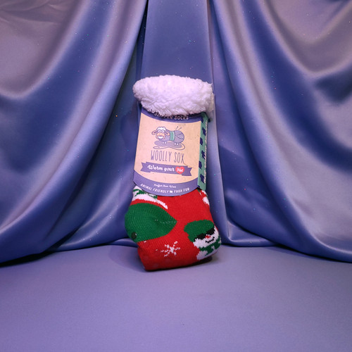 Snowman Non-Slip Socks by Woolly Sox.