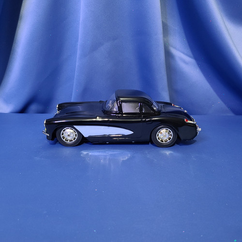 1957 Corvette Metal Friction Toy by Luxe Car (Black & Silver).