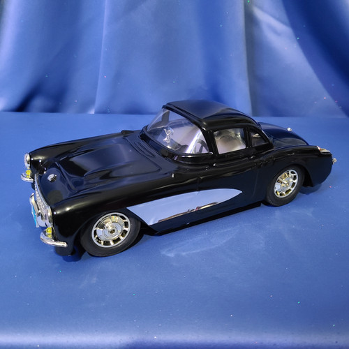 1957 Corvette Metal Friction Toy by Luxe Car (Black & Silver).
