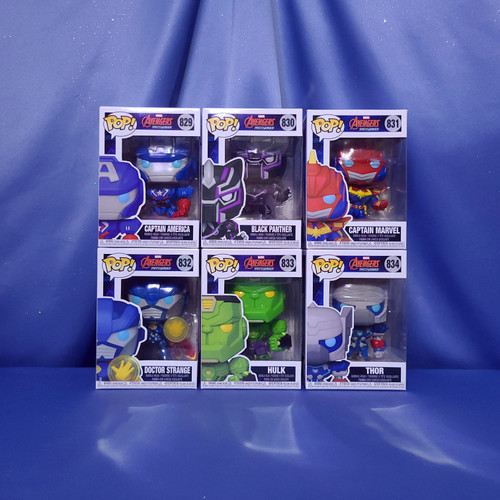 POP! Marvel Avengers Mech Strike (6 Super Heroes) Bobbleheads by Funko.