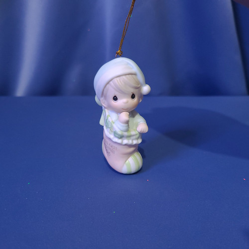 Precious Moments "Baby's First Christmas" Boy Ornament by Enesco.