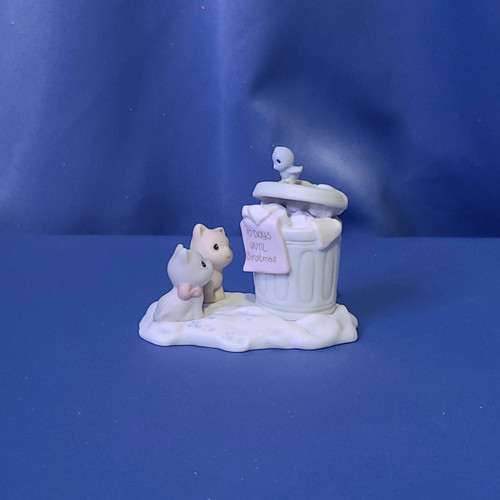 Precious Moments Sugar Town "Garbage Can" Figurine by Enesco.