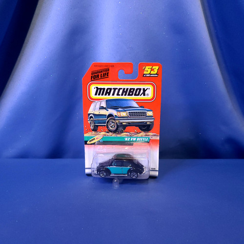 Matchbox '62 Volkswagen Beetle (Black/Teal) by Mattel.