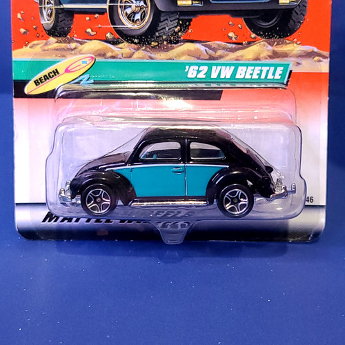 Matchbox '62 Volkswagen Beetle (Black/Teal) by Mattel.