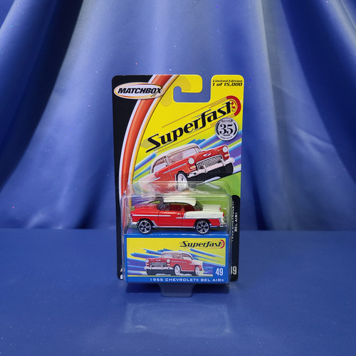 Matchbox Superfast 1955 Chevrolet Bel Air (Red/White) by Mattel.