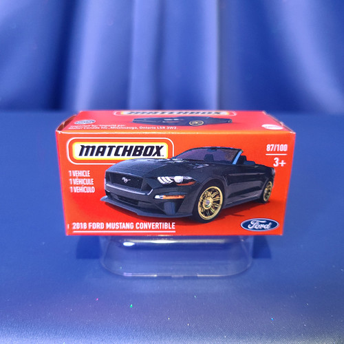 Matchbox 2018 Ford Mustang Convertible Car (Black) by Mattel.