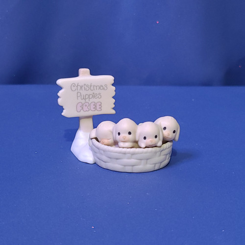 Precious Moments Sugar Town "Free Christmas Puppies" Figurine by Enesco.