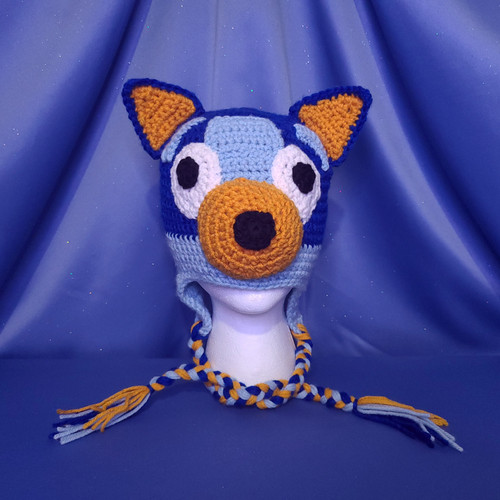 Bluey Character Hat Crocheted by Mumsie of Stratford.