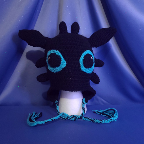 Toothless Character Hat Crocheted by Mumsie of Stratford.