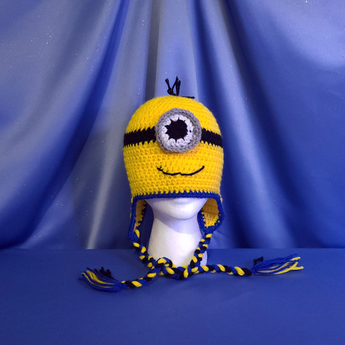 Minion One Eye Character Hat Crocheted by Mumsie of Stratford.