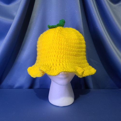 Lemon Bucket Hat Crocheted by Mumsie of Stratford. 