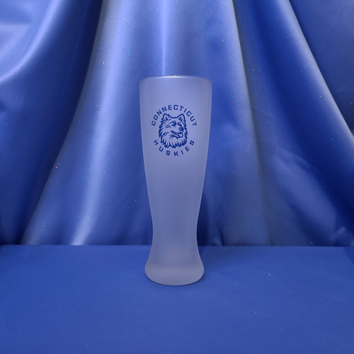 UCONN Huskies Frosted Pilsner Glass.