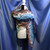 Pineapple Shawl in Blues and Beige Crocheted by Mumsie of Stratford.