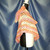 Granny Stitch Poncho with Hood in Pink, Orange and Cream Crocheted by Mumsie of Stratford.