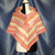 Granny Stitch Poncho with Hood in Pink, Orange and Cream Crocheted by Mumsie of Stratford.